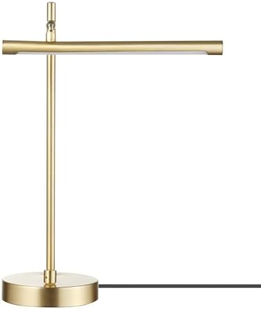 Globe Electric 52889 West 15" LED Integrated Desk Lamp, Matte Brass, 200 Lumens, Dimmer Rotary Switch by GlobeElectric