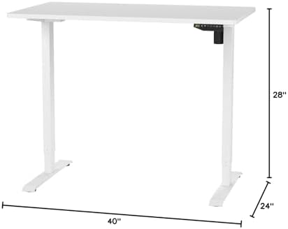 FLEXISPOT EN2 40"x24" Whole-Piece Standing Desk with Power Strip, White - Image 3