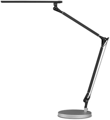 UPLIFTDESK E7 LED Desk Lamp - Adjustable 3 Color Modes, Dimmable Home Office Desk Light for Standing Desk, Dual Monitors, Aluminum Task Lamp (Silver Base) by UPLIFTDESK