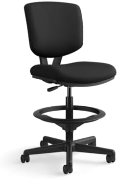 HON Volt Ergonomic Office Stool, Armless, Office Desk Computer Chair, Black by HON