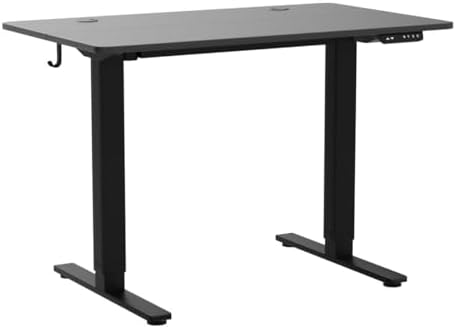 Cubiker 40 x 24 Inch Standing Desk, Stand up Height Adjustable Home Office Electric Table, Sit Stand Desk with Splice Board, Black Frame & Black Desktop - Image 4