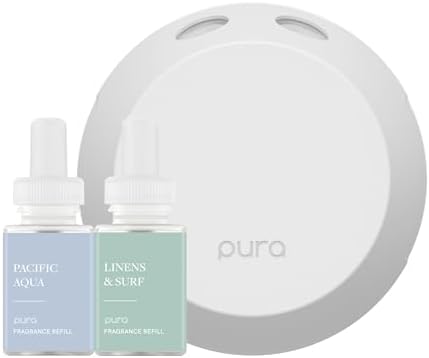 Pura 4 Smart Home Device Starter Set, Pacific Aqua and Linens & Surf by Pura