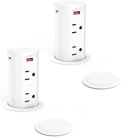 Jgstkcity Pop Up Outlet for Countertop,2.5in Hole,ETL Listed,White by Jgstkcity