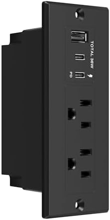 LIDER PD 36W Recessed Outlet Station, USB-A, USB-C, Power Delivery by LIDER