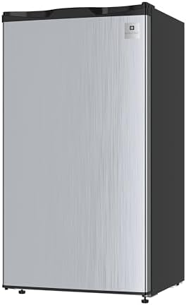 ARCTIC CHEF Mini Refrigerator, Compact Freezer Compartment, Adjustable Thermostat Control, Reversible Door, Ideal Fridge for Dorm, Office, Apartment, Platinum Stainless, 3.2 Cubic Feet - Image 3