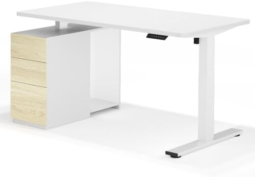 FLEXISPOT EN2 55"x28" Standing Desk Bundle with Storage Cabinet, White by Unknown