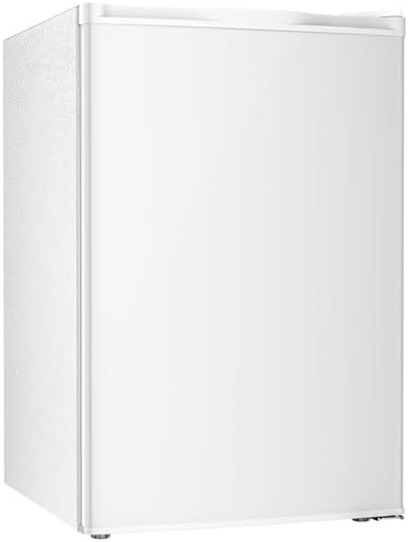 Antarctic Star 4.5 Cu.Ft Compact Refrigerator with Freezer,Mini Fridge Single Door with Adjustable Thermostat,Removable Glass Shelves for Apartment/Dorm/Office,WHITE by AntarcticStar
