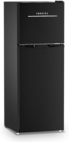 4.7 Cu.Ft Small Refrigerator with Freezer, Small Fridge with Top Freezer, for Dorm, Bedroom, Apartment, and Office, Double Door,black by Frestec