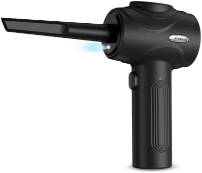 AYURA Compressed Air Duster, Electric Air Duster with LED Light, Rechargeable Cordless Mini Blower for Computer, Keyboard, Car, PS5, Outdoor & Home Cleaning by AYURA