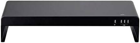 Monoprice Metal Multimedia Desktop Stand - 7.9 x 19.3 Inches - Black With USB Hub & Fast USB Charging Ports, Raised 4 Inches, Monitor Stand & Riser - WorkstreamCollection - Image 3