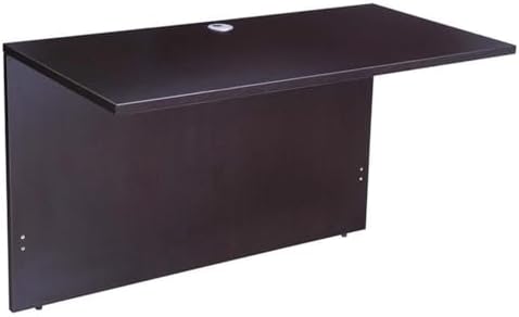 Boss Office Products Belarus Executive U-Shape Curved Bow Desk with Hutch and File Storage Pedestal, 71", Mocha - Image 3