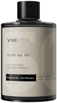 VINEVIDA Mahogany Teakwood Fragrance Oil for Cold Air Diffusers - 16 Fl Oz - Essential Oils for Diffuser Oil Refill & Air Freshener Room Spray by VINEVIDA