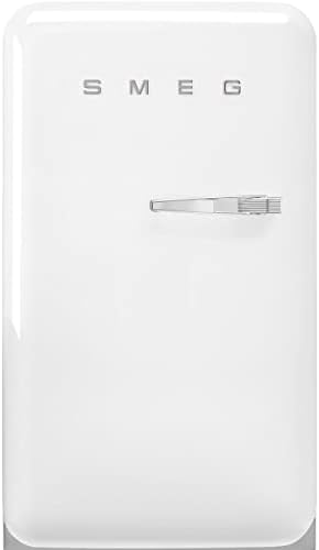Smeg FAB10 50's Retro Style Aesthetic Refrigerator with 4.48 Cu Total Capacity, 2 Glass Shelves, LED Internal Light, 22-Inches, White Left Hand Hinge Made In Italy by Unknown