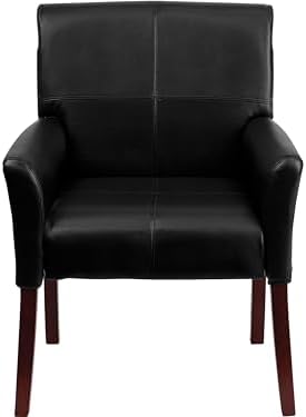 Flash Furniture Taylor LeatherSoft Upholstered Executive Side Reception Chair, Lobby Chair with Cushions and Padded Arms, Black by FlashFurniture