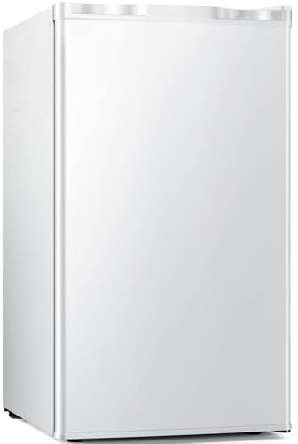 Antarctic Star Mini Compact Refrigerator with Freezer, 3.2 Cu.Ft. Single Door with Adjustable Thermostat,Removable Glass Shelves for Apartment/Dorm/Office,WHITE by AntarcticStar