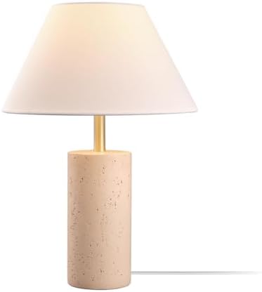 Novogratz x Globe 18" Table Lamp, Brass Finish, Natural-Look Base, Fabric Shade by GlobeElectric