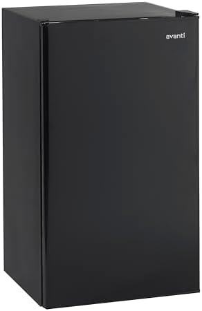 Avanti 3.3 Cu. Ft. Mini Fridge Compact Refrigerator with Adjustable Temperature, Removable Shelves, Chiller Compartment wiith Flush-Back Design, 3.3 cu.ft., Black by AvantiProducts