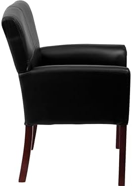 Flash Furniture Taylor LeatherSoft Upholstered Executive Side Reception Chair, Lobby Chair with Cushions and Padded Arms, Black - Image 5