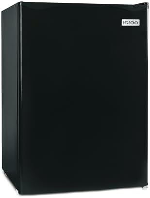 Igloo 2.6 Cu.Ft Mini Fridge with Freezer- Single Door Compact Refrigerator with Glass Shelves for Homes, Dorms & Offices- Keep Snacks, Drinks & Frozen Foods Cool with Temperature Control Fridge- Black by Unknown