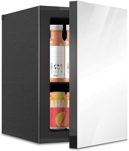 Erivess Compact Beverage Refrigerator, 24 Can/0.6 CuFt Skincare Mini Fridge by Erivess