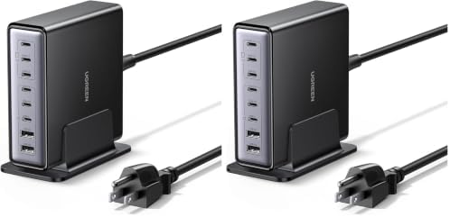 UGREEN Nexode 200W GaN USB C Charging Station, 8-Port Desktop Charger with PD 100W for MacBook Pro 16"/Air, Dell XPS, iPad Pro, iPhone 17/16/15, Galaxy S25/S24, Pixel 10/9 (Pack of 2) by UGREEN