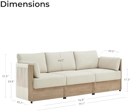 CHITA Modular Acacia Outdoor Furniture Set 4 Piece, Patio Conversation Set - Image 5