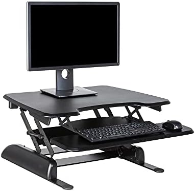 Vari - VariDesk Essential 30 - Two-Tier Standing Desk Converter for Home Office - Adjustable Sit Stand Desk with 11 Height Settings - Standing Desk Riser for Monitor & Accessories - 30" Wide, Black by Unknown