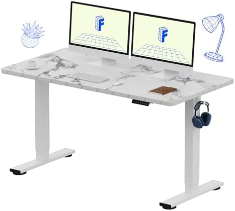 FLEXISPOT EN1 55"x28" One-Piece Standing Desk, Marble Gray by Unknown