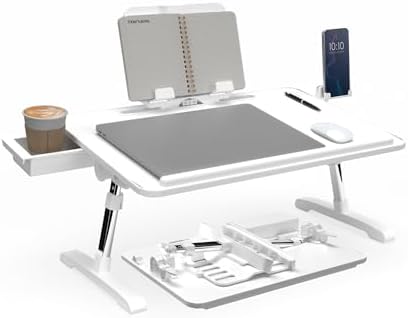 Limitless TotalDesk Portable Workstation and Lap Desk with Adjustable Height & Tilt (White) by LimitlessInnovations