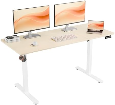 ERGOMAKER 55"x24" Standing Desk, Adjustable Sit-Stand Home Office, Oak by ERGOMAKER