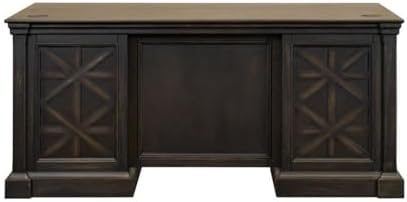 Martin Furniture 66" W Wood Double Pedestal Executive Desk Dark Brown - Image 5