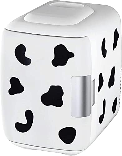 Cooluli Skincare Mini Fridge for Bedroom - Car, Office Desk & Dorm Room - Portable 4L/6 Can Electric Plug In Cooler & Warmer for Food, Drinks, Beauty & Makeup, 12v AC/DC & Exclusive USB, Cow Print by CooluliPortableMultipurposeMiniFridges