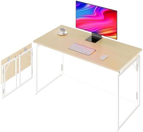 alawooder 39.4" Folding Desk: No Assembly, Wood Top for Small Spaces by ALAWOODER