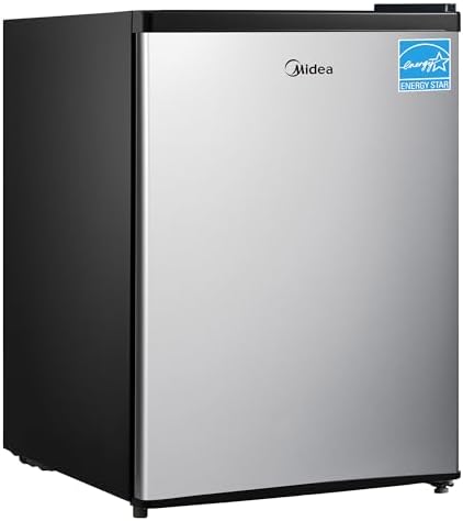 Midea WHS-87LSS1 Refrigerator, 2.4 Cubic Feet, Stainless Steel by Unknown