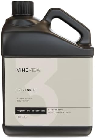 VINEVIDA [128 Fl Oz] Baby Powder Fragrance Oil for Cold Air Diffusers, Essential Oils for Diffuser Oil Refill & Air Freshener Room Spray by VINEVIDA