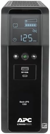 APC 1350VA UPS Battery Backup & Surge Protector, Backup Battery Power Supply with AVR, Dataline Protection, BN1350M2R (Renewed) - Image 2