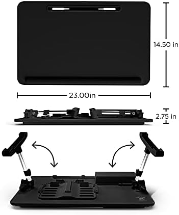 Limitless TotalDesk Portable Modern Workstation and Lap Desk with Adjustable Height & Tilt (Black) - Image 2