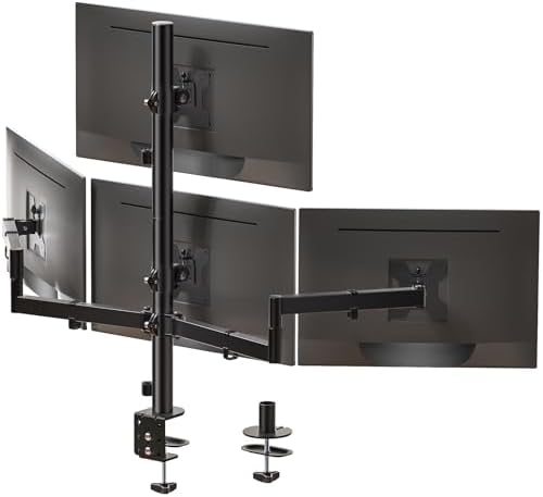 WALI Stacked 4 Monitor Mount for 13-27 inch Screens, up to 22 lbs per Arm by WALI
