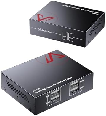 AV Access USB Over Ethernet Extender Kit, USB 2.0 480Mbps, 4-Port Hub by ACTIONSGLOBALUSINC