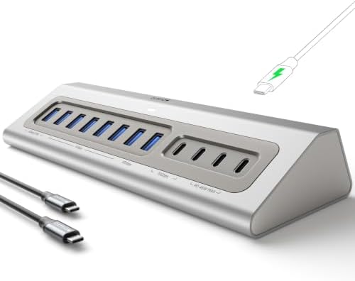 Gitfos Powered USB Hub, 15 in 1 USB 3.2 Hub, USB C Hub, 10Gbps, PD 100W by Agoodpartnerforyourofficeandlife