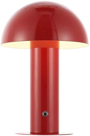 JONATHAN Y Boletus Mushroom Desk Lamp 10.75" Metal LED, Red by JONATHANY