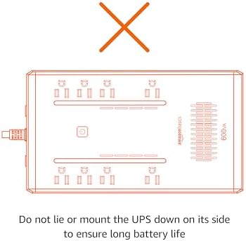 Amazon Basics UPS Battery Backup & Surge Protector, 600VA/360W, 8 Outlets, Standby Uninterruptible Power Supply, Power Outage Protection, Compact Design, Black - Image 5