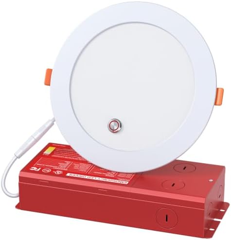 6 Inch LED Recessed Lights with 90 Mins Emergency Battery Backup, 5 CCT 2700K-5000K Dimmable Emergency Downlight, 12W/15W/18W Tunable Canless Wafer Light, ETL/FCC/UL/IC Ceiling Light 100-277V (1 Pack) by SITISFI