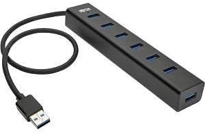 TRIPP LITE 7-Port Portable USB 3.0 SuperSpeed Mini Hub/Splitter Portable Aluminum 5 Gbps Data Transfer, Black (U360-007-AL) - Image 2