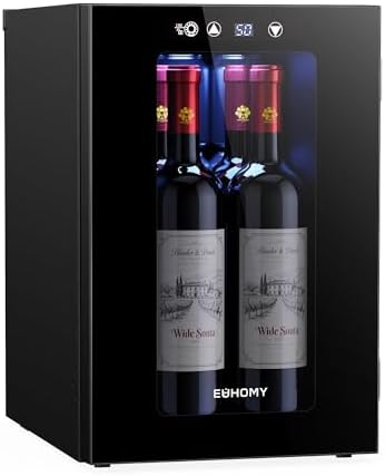 EUHOMY 18L Wine Fridge Mini Fridge, Freestanding Counter-top Wine Cooler by EUHOMY