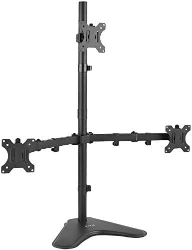 VIVO Triple LCD LED Computer Monitor Desk Stand, Free Standing Heavy Duty Fully Adjustable Mount for 3 Screens up to 30 inches STAND-V003E by VIVO