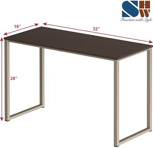 SHW Mission 32-Inch Home Office Computer Desk, Espresso - Image 3