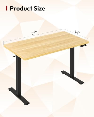 SANODESK One-Piece 1'' Thick Height Adjustable Standing Desk 55''x28'' - Image 2
