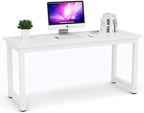 Tribesigns Computer Desk, 63 inch Large Office Desk Computer Table Study Writing Desk for Home Office, White by Tribesigns