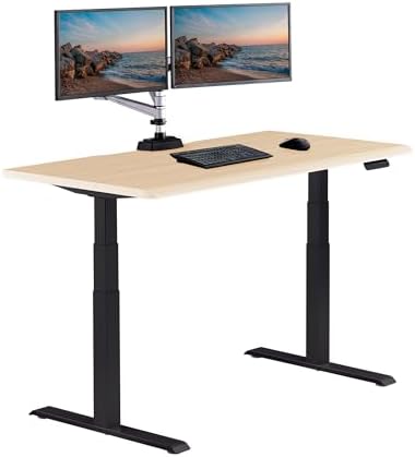 Vari ComfortEdge Electric Standing Desk – 60x30 – Light Wood/Black by Unknown
